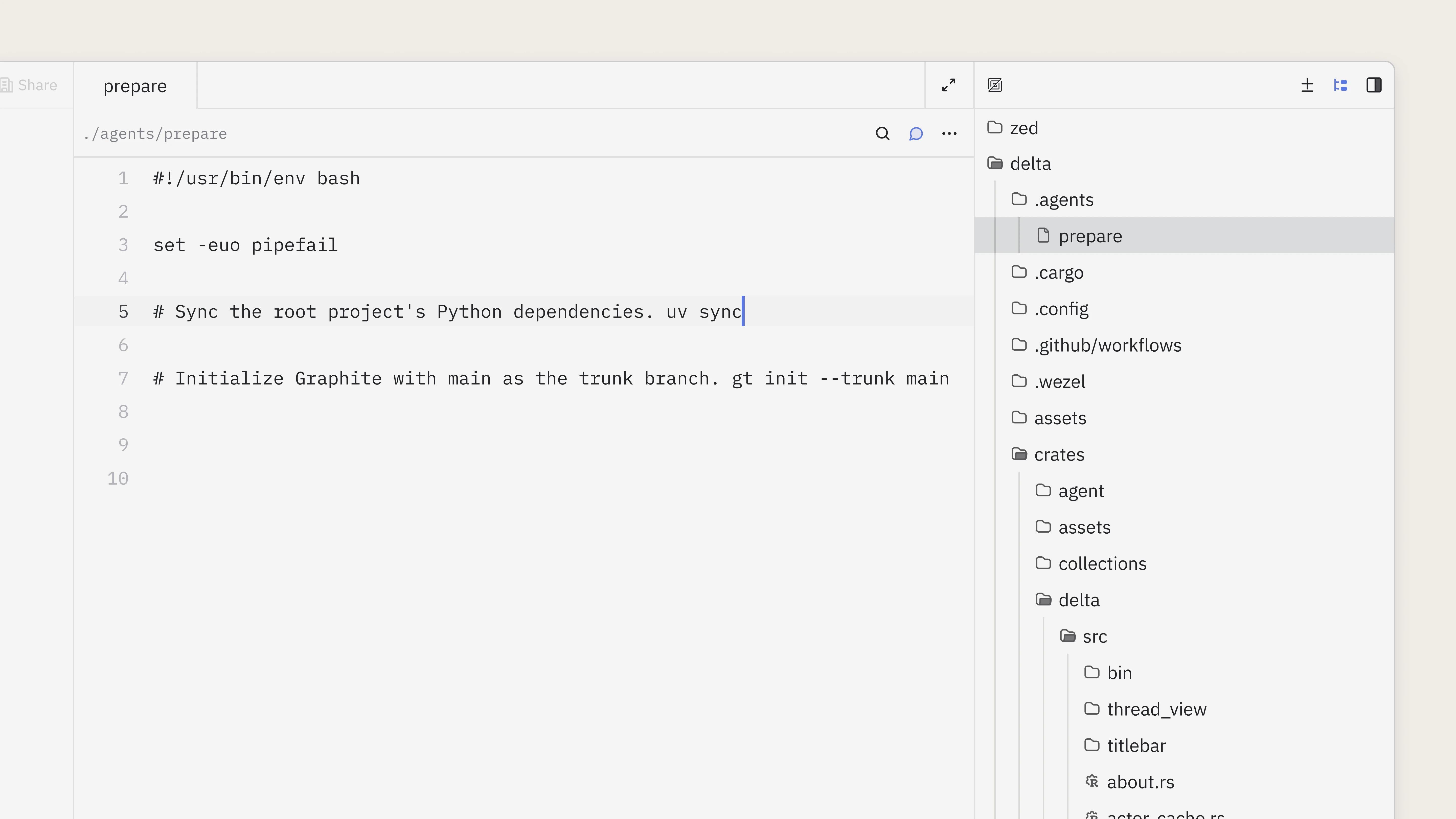 A committed preparation script keeps temporary checkouts reproducible.
